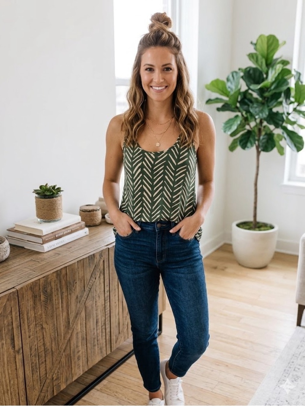Jack by BB Dakota Split Back Chevron Tank